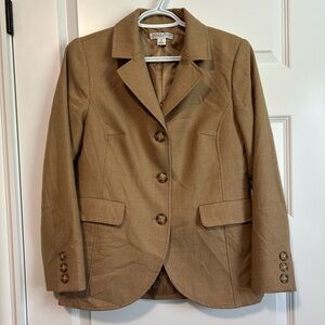 Pendleton 100% Wool Women's Tan Button Front Blazer